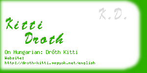 kitti droth business card